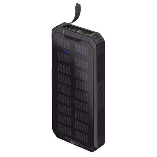 Fotografija izdelka GOOBAY PowerBank 20.000 mAh USB-C Quick-Charge 3.0 sončne celice črna zunanja prenosna baterija