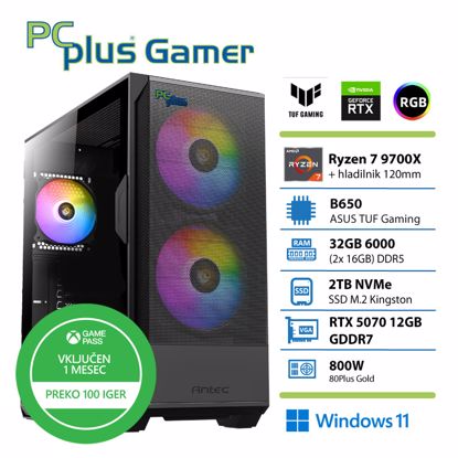 Fotografija izdelka PCPLUS Gamer Ryzen 7 9700X 32GB 2TB SSD RTX 5070 12GB Windows 11 Home + Xbox GP gaming