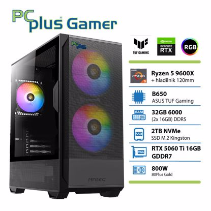 Fotografija izdelka PCPLUS Gamer Ryzen 5 9600X 32GB 2TB SSD RTX 5060Ti 16GB gaming DOS