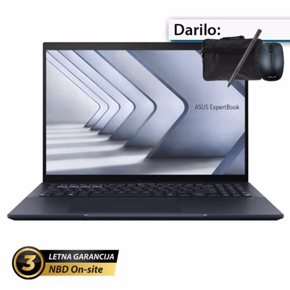 Fotografija izdelka ASUS ExpertBook B5 14" (35,56cm) na dotik WUXGA Core 7 150U 16GB 1TB Windows 11 Pro torbica, pisalo