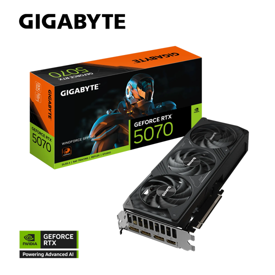 Fotografija izdelka Grafična kartica GIGABYTE GeForce RTX 5070 WINDFORCE SFF 12G, 12GB GDDR7, PCI-E 5.0