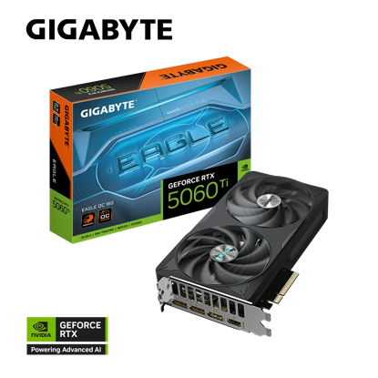 Fotografija izdelka Grafična kartica GIGABYTE GeForce RTX 5060 Ti EAGLE OC 16G, 16GB GDDR7, PCI-E 5.0
