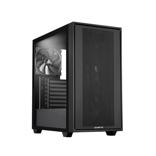 Fotografija izdelka Chieftec Night Hunter USB-C ATX ohišje, črno