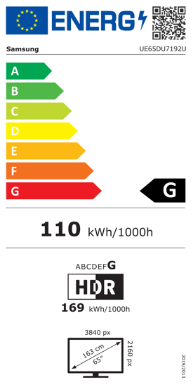 Fotografija izdelka LED TV SAMSUNG 65DU7192