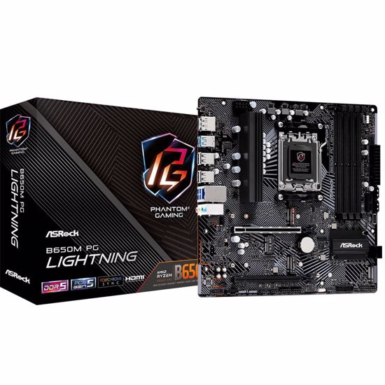 Fotografija izdelka ASROCK B650M PG Lightning AM5 4xDDR5 mATX gaming osnovna plošča