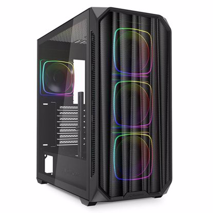 Fotografija izdelka SHARKOON AK5M RGB midiATX okno črno ohišje
