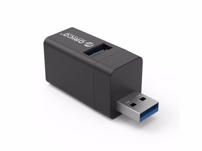 Fotografija izdelka USB hub s 3 vhodi, 1x USB 3.0, 2x USB 2.0, Alu črn, ORICO MINI-U32L