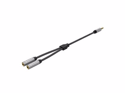 Fotografija izdelka Adapter za slušalke, 2 ženska na 1 moški, 3,5 mm, aluminij, 25 cm, ORICO AM-2F3