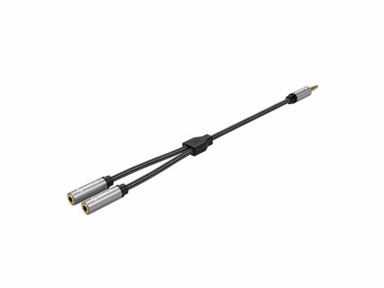 Fotografija izdelka Adapter za slušalke, 2 ženska na 1 moški, 3,5 mm, aluminij, 25 cm, ORICO AM-2F3