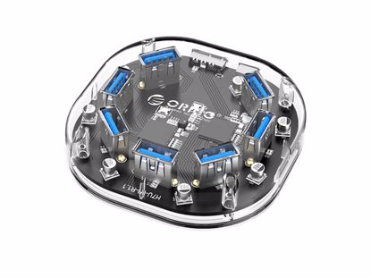 Fotografija izdelka USB hub s 7 vhodi, USB 3.0, prozoren, ORICO H7U-U3