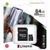 Fotografija izdelka KINGSTON Canvas Select Plus microSD 64GB Class10 UHS-I adapter (SDCS2/64GB) spominska kartica