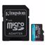 Fotografija izdelka KINGSTON Canvas Go! Plus microSD 128GB Class 10 UHS-I U3 V30 A2 adapter (SDCG4/128GB) spominska kartica
