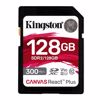 Fotografija izdelka KINGSTON Canvas React Plus SD 128GB Class10 UHS-II (SDR2/128GB) spominska kartica