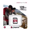 Fotografija izdelka KINGSTON Canvas React Plus SD 128GB Class10 UHS-II (SDR2V6/128GB) spominska kartica