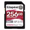 Fotografija izdelka KINGSTON Canvas React Plus SD 256GB Class10 UHS-II (SDR2V6/256GB) spominska kartica