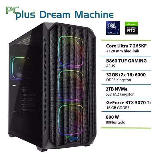 Fotografija izdelka PCPLUS Dream Machine Ultra 7 265KF 32GB 2TB SSD RTX 5070Ti 16GB gaming namizni računalnik
