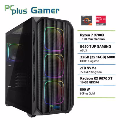 Fotografija izdelka PCPLUS Gamer Ryzen 7 9700X 32GB 2TB SSD 9070XT gaming namizni računalnik