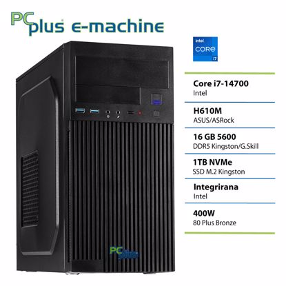 Fotografija izdelka PCPLUS e-machine i7-14700 16GB DDR5 1TB SSD namizni računalnik