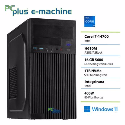 Fotografija izdelka PCPLUS e-machine i7-14700 16GB DDR5 1TB SSD Windows 11 Home namizni računalnik