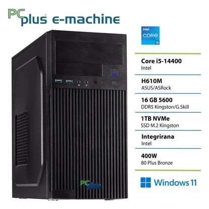Fotografija izdelka PCPLUS e-machine i5-14400 16GB DDR5 1TB SSD Windows 11 Pro namizni računalnik