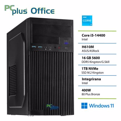 Fotografija izdelka PCPLUS e-office i3-14100 16GB DDR5 1TB SSD Windows 11 Home namizni računalnik