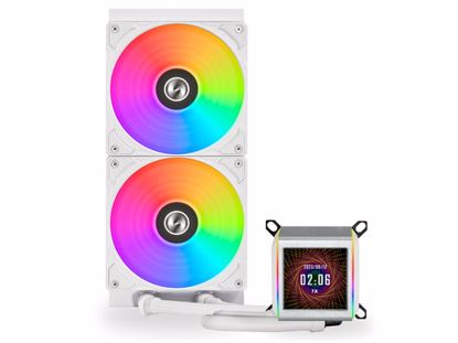Fotografija izdelka Komplet za tekočinsko hlajenje AIO Liquid Cooler Lian Li GALAHAD II LCD 280, ARGB, bel