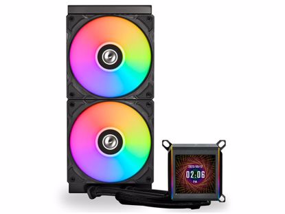 Fotografija izdelka Komplet za tekočinsko hlajenje AIO Liquid Cooler Lian Li GALAHAD II LCD 280, ARGB, črn