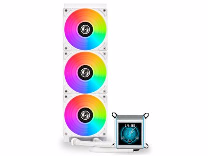 Fotografija izdelka Komplet za tekočinsko hlajenje AIO Liquid Cooler Lian Li GALAHAD II LCD 360, ARGB, bel