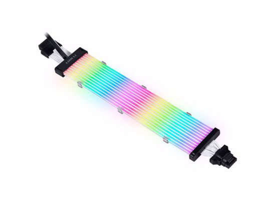 Fotografija izdelka Kabel Lian Li Strimer Plus V2 12VHPWR, 16 v 16-Pin, 12 LED, 320mm, RGB, za grafično kartico