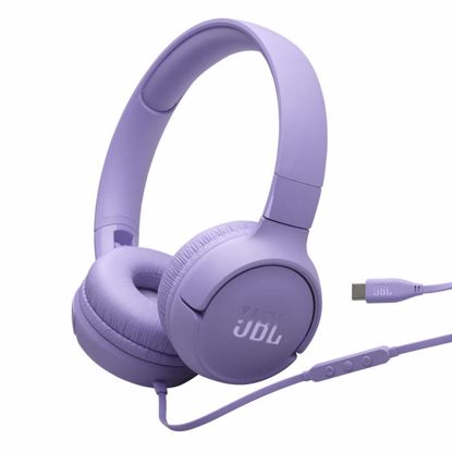 Fotografija izdelka JBL Tune 520 USB-C žične slušalke, vijolične