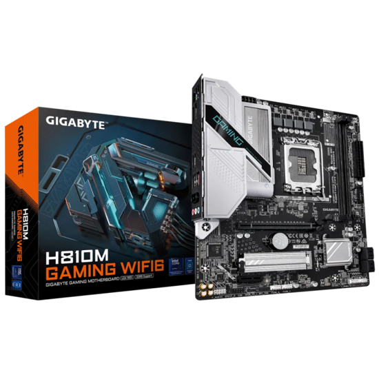 Fotografija izdelka GIGABYTE H810M GAMING WIFI6, DDR5, SATA3, DP, USB3.2Gen1, Wi-Fi 6, LGA1851 mATX