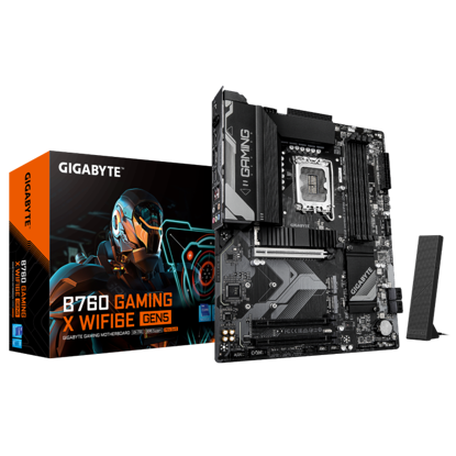 Fotografija izdelka GIGABYTE B760 GAMING X WIFI6E GEN5, DDR5, SATA3, USB3.2Gen2, DP, WiFi, LGA1700 ATX