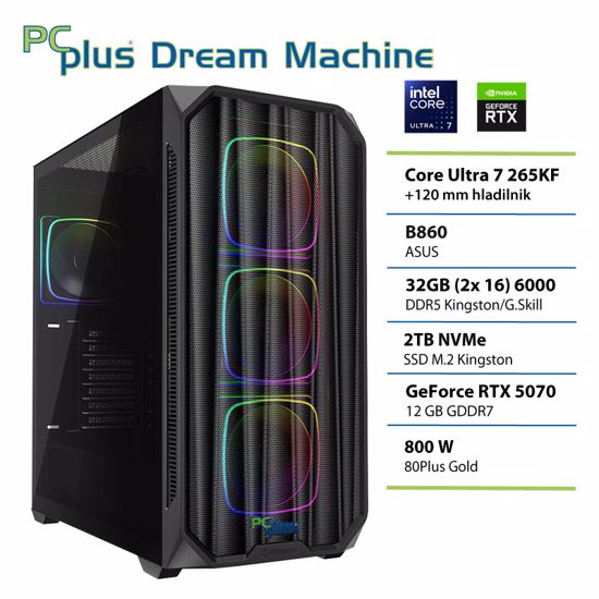 Fotografija izdelka PCPLUS Dream Machine Ultra 7 265KF 32GB 2TB SSD RTX 5070 12GB gaming namizni računalnik