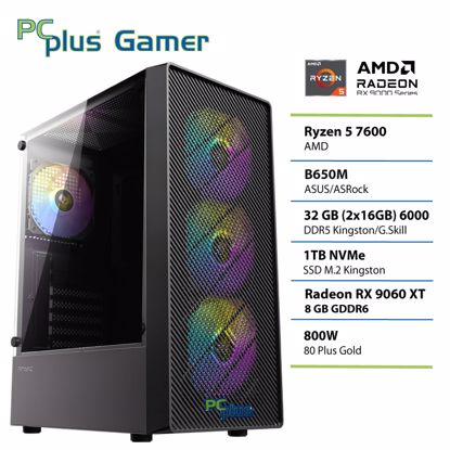 Fotografija izdelka PCPLUS Gamer Ryzen 5 7600 32GB 1TB SSD RX 9060XT 8GB gaming namizni računalnik