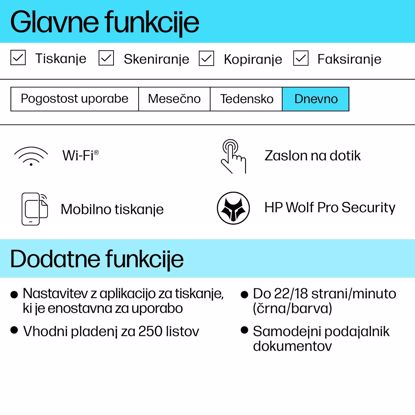 Fotografija izdelka Večfunkcijska brizgalna naprava HP OfficeJet Pro 9120e, Instant ink
