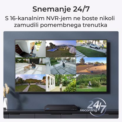 Fotografija izdelka Reolink NVR snemalnik NVS16-8MD8 4K, 8MP, 16 kanalni NVR, 4TB HDD, 8x Kamera POE