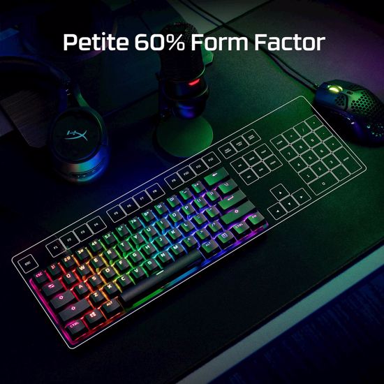 Fotografija izdelka Tipkovnica HP HyperX Alloy Origins 60 RGB, manjši format, mehanična, HyperX Red, linear, US