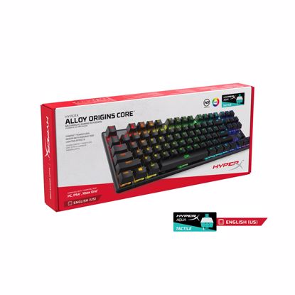 Fotografija izdelka Tipkovnica HP HyperX Alloy Origins Core RGB, mehanična, HyperX Aqua Switch, linear, US