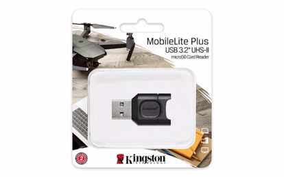 Fotografija izdelka Čitalec kartic Kingston MobileLite Plus micro, USB A, za micro SDHC, UHS-II, USB 3.2